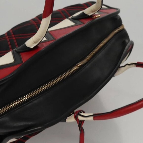 PRADA Hand Bag Nylon Black Red white Auth 105507V - Picture 8 of 15